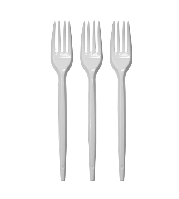 Tenedores Blancos Desechables Plásticos Plastifar (25 uds